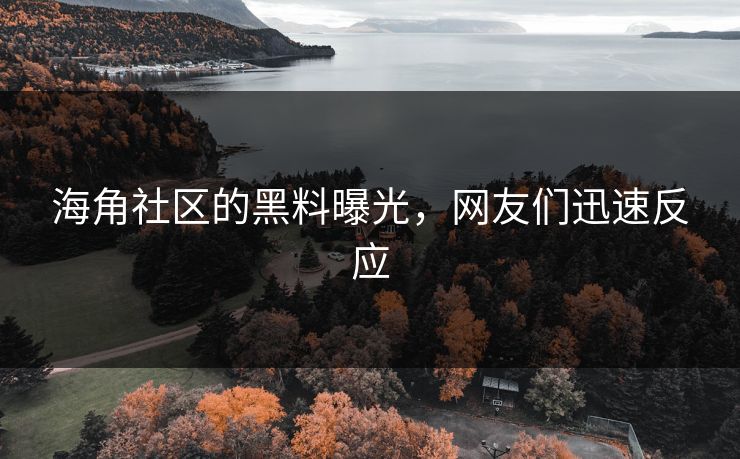 海角社区的黑料曝光，网友们迅速反应