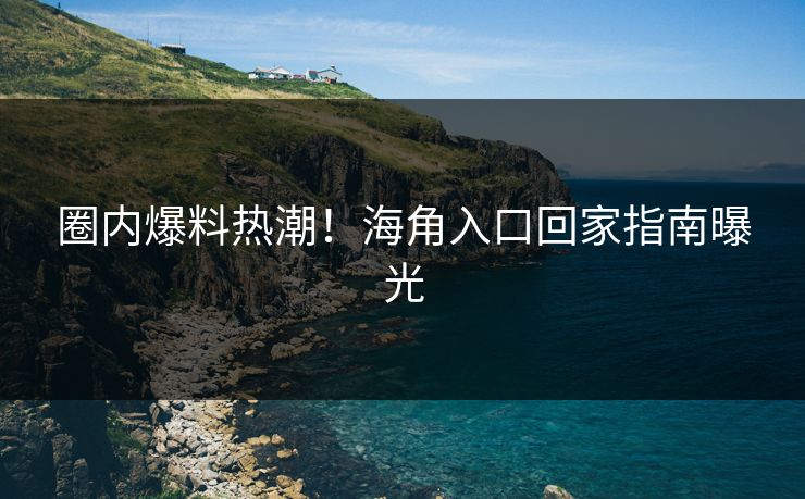 圈内爆料热潮！海角入口回家指南曝光