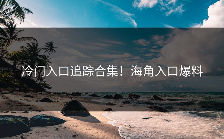 冷门入口追踪合集！海角入口爆料
