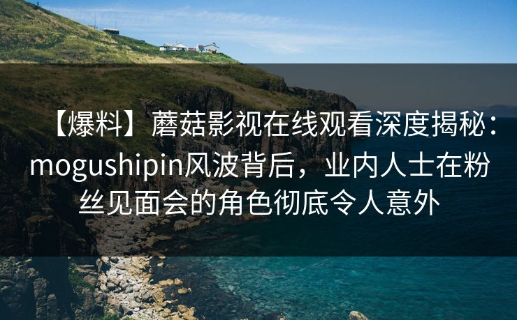 【爆料】蘑菇影视在线观看深度揭秘：mogushipin风波背后，业内人士在粉丝见面会的角色彻底令人意外